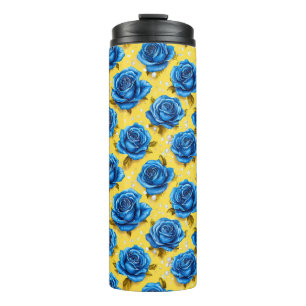 Bouteilles Isothermes Roses Bleues Romantiques Fleur Moderne