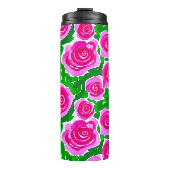 Bouteilles Isothermes Roses d'aquarelle rose Fuchsia (Devant)