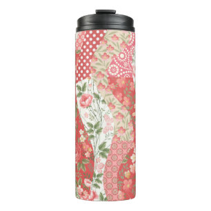 Bouteilles Isothermes Roses de Patchwork : conception motif transparente