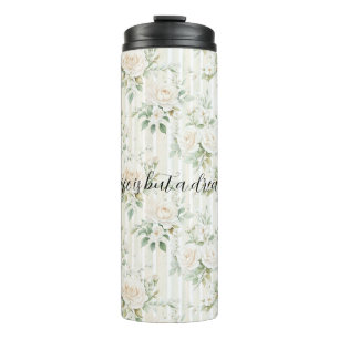 Bouteilles Isothermes Roses Fleurales Crème Romantiques