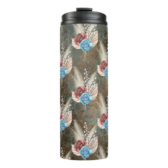 Bouteilles Isothermes Roses in a Fleur de Lis Background (Devant)