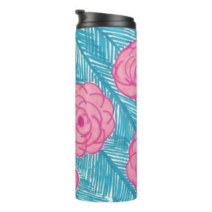 Bouteilles Isothermes Roses roses et bleus et palmiers Motif Tumbler