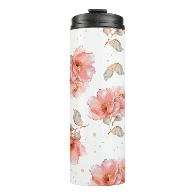 Bouteilles Isothermes Roses roses et Feuilles roses (Devant)