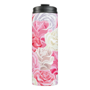 Bouteilles Isothermes roses roses roses rose et blanc sans couture motif