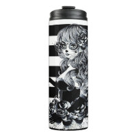 Roses Rouges & Crânes Floral Gothique Gris Noir