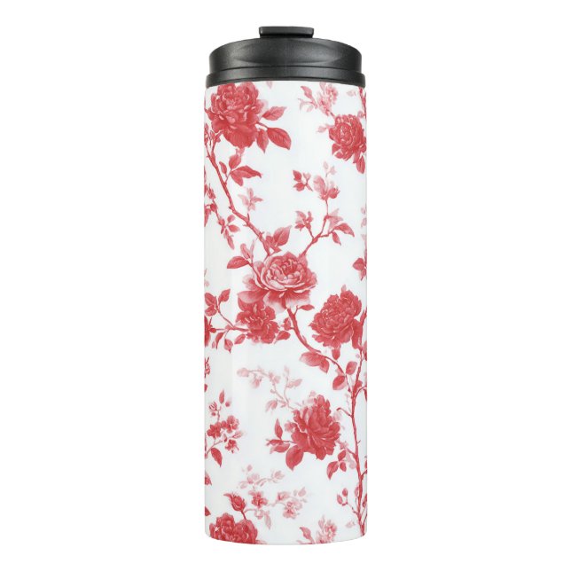 Bouteilles Isothermes Roses Rouges Floral (Devant)