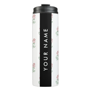 Bouteilles Isothermes Roses Rouges, Motif De Roses, Votre Nom