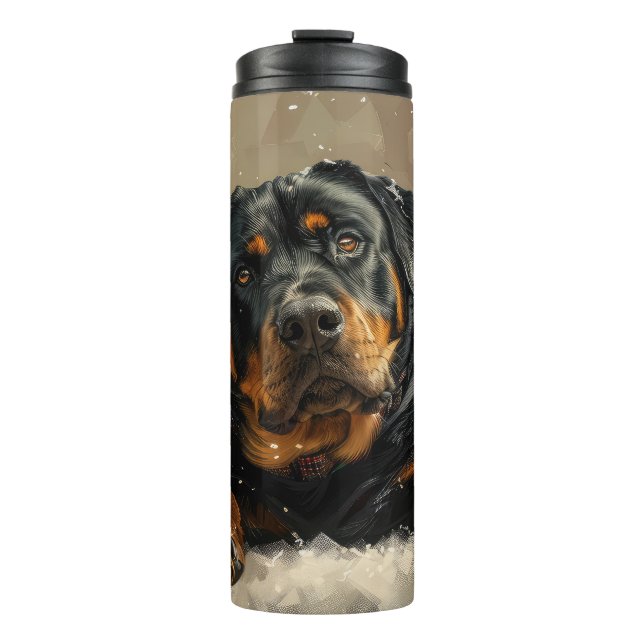 Bouteilles Isothermes Rottweiler chien festif de Noël (Devant)