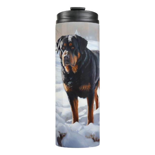 Bouteilles Isothermes Rottweiler Laisser neiger Noël (Devant)