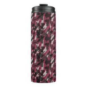 Bouteilles Isothermes Rouge à lèvres et camouflage abstrait mauve foncé