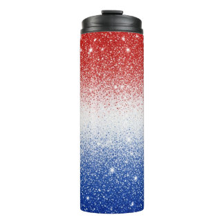 Bouteilles Isothermes Rouge Blanc Bleu Dégradé Pailleté Jour Patriotique