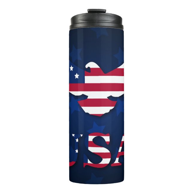 BOUTEILLES ISOTHERMES ROUGE BLANC BLEU PATRIOTIQUE AMÉRICAIN BALD EAGLE (Devant)