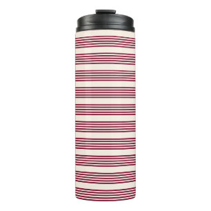 Bouteilles Isothermes Rouge bordeaux et beige cinq rayures motif