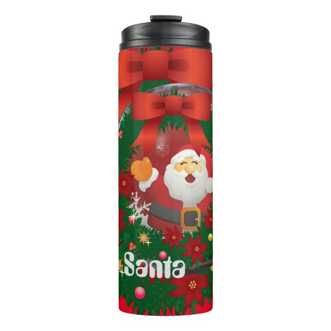 Bouteilles Isothermes (Rouge) Cadeau de Merci Père Noël (Devant)