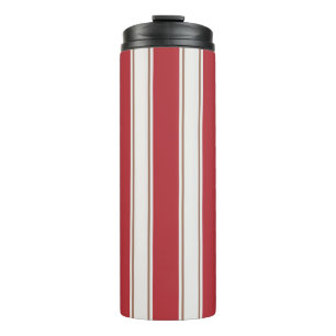 Bouteilles Isothermes Rouge Classique, Blanc et Rayures de Souris Mocha
