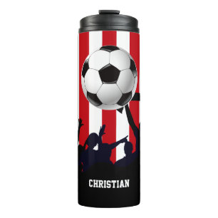 Bouteilles Isothermes Rouge et blanc barre des fans de foot et le
