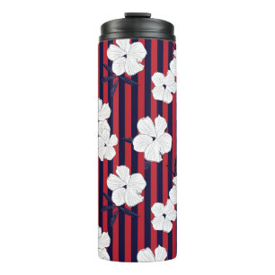 Bouteilles Isothermes Rouge et bleu Floral botanique sans couture motif