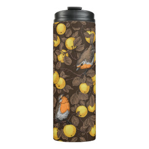 Bouteilles Isothermes Rouge-gorges dans le pommier/jaune et brun foncé
