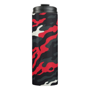 Bouteilles Isothermes Rouge Noir Gris Blanc Camouflage Camo Motif
