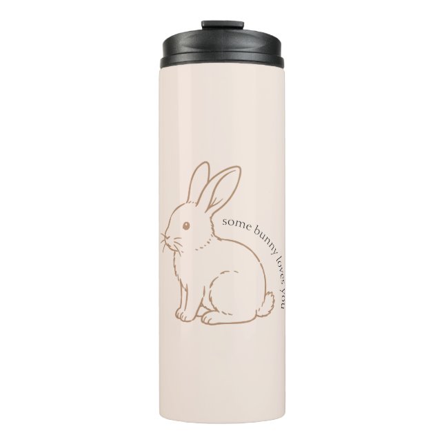 Bouteilles Isothermes Rouge Un Lapin T'aime Esquisse (Devant)