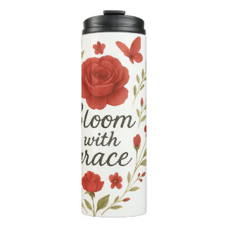 Bouteilles Isothermes Rouges Rouges Tourisme Tumbler - 'Bloom Fiercely' 