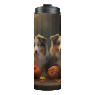 Bouteilles Isothermes Rough Collie Puppy Automne Citrouille de plaisir
