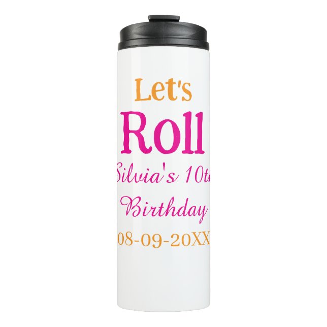 Bouteilles Isothermes Roulons heureux 10e anniversaire ajouter nom retro (Devant)