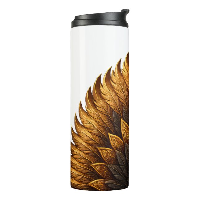 Bouteilles Isothermes Royal Feather | Black & Gold   (Tourné sur la gauche)