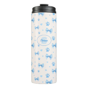 Bouteilles Isothermes Ruban bleu, Coeur et Motif Empreinte de patte sur 