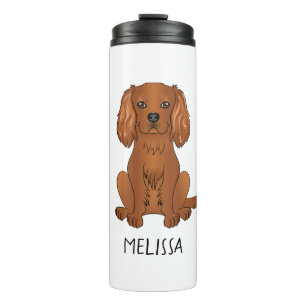 Bouteilles Isothermes Ruby Cavalier King Charles Spaniel Chien & Nom