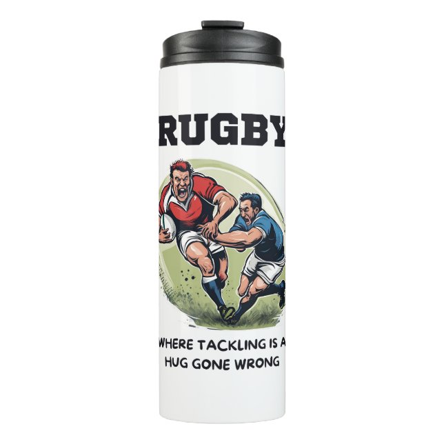 Bouteilles Isothermes Rugby Où S'Attaquer Est Un Gros Problème (Devant)