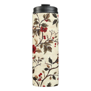 Bouteilles Isothermes Rustic Bird et Poinsettia Motif de Noël (22)