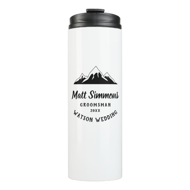 Bouteilles Isothermes Rustic Mountain Mariage Groomsman Cadeau Cool mode (Devant)