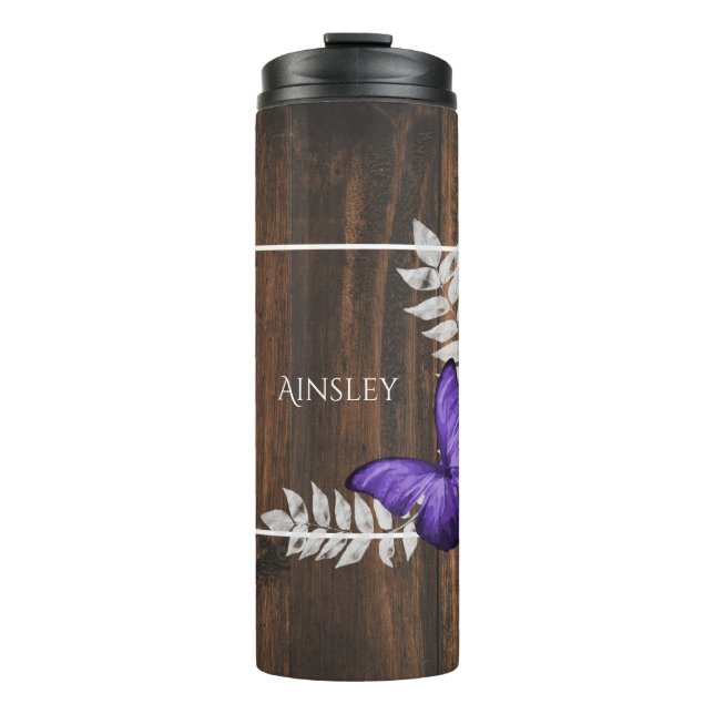 Bouteilles Isothermes Rustic Purple Butterfly Personalized (Devant)