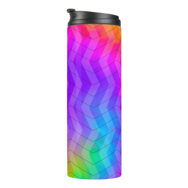 Bouteilles Isothermes Sac cadeau Neon Rainbow Herringbone (Tourné sur la droite)