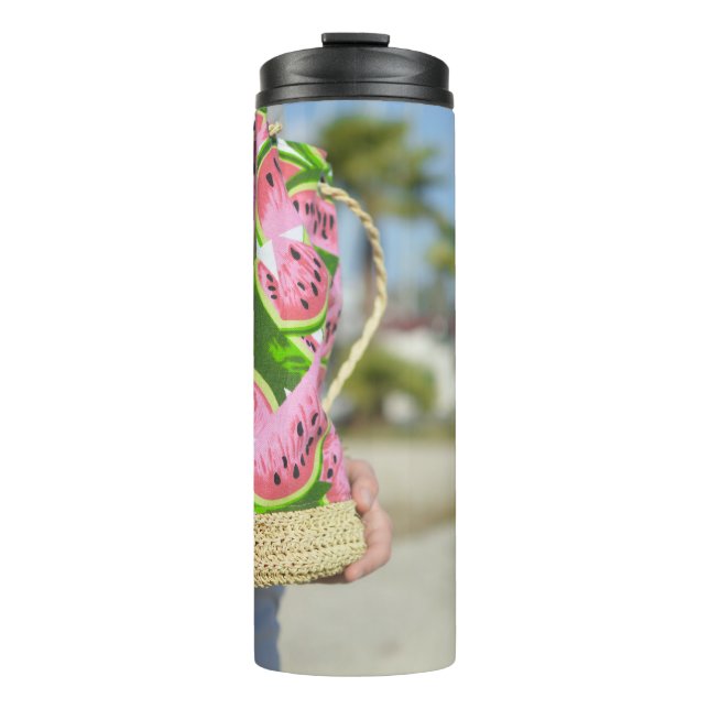 Bouteilles Isothermes Sac imprimé melon d'eau rose et verte (Devant)