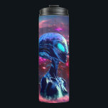 Bouteilles Isothermes Sagesse Alien Psychédélique Scifi Art<br><div class="desc">Portrait futuriste de la Sagesse Alien regardant loin sur l'espace profond. Peinture d'Art numérique Copyright BluedarkArt TheChameleonArt.</div>