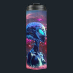 Bouteilles Isothermes Sagesse Alien Psychédélique Scifi Art<br><div class="desc">Portrait futuriste de la Sagesse Alien regardant loin sur l'espace profond. Peinture d'Art numérique Copyright BluedarkArt TheChameleonArt.</div>