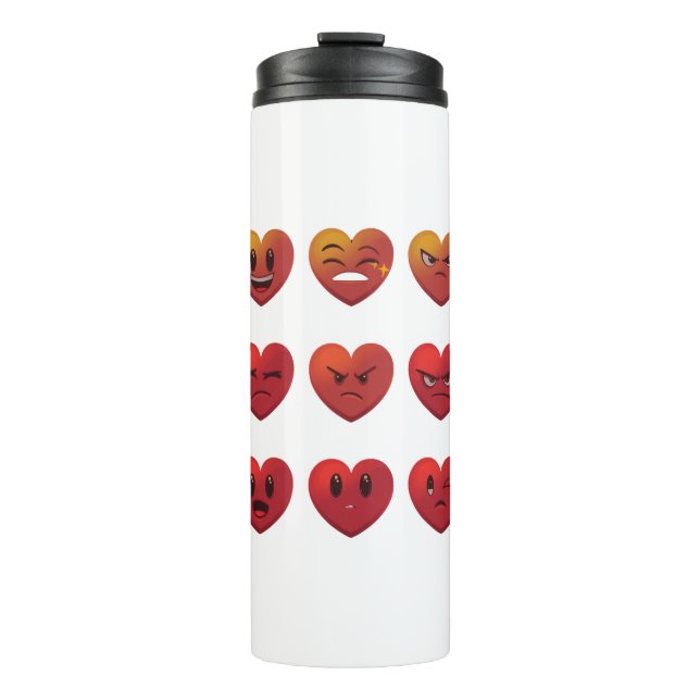 Bouteilles Isothermes Saint-Valentin Visages Rigolards Coeurs Drôle (Devant)