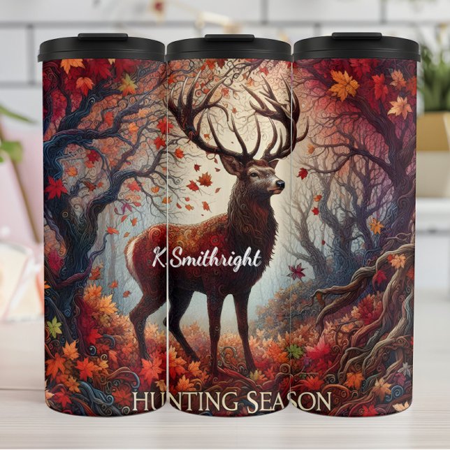 Bouteilles Isothermes Saison Chasse Deer Forêt d'automne (Créateur téléchargé)