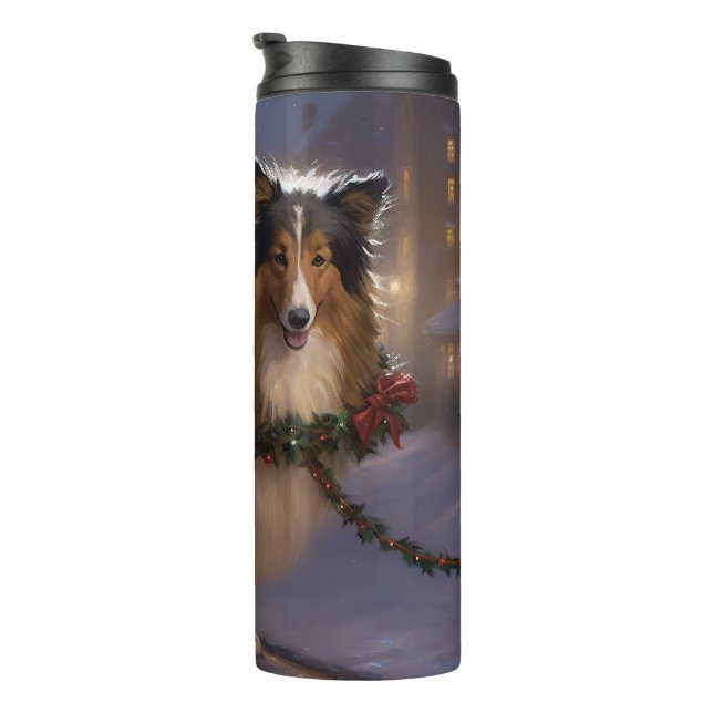 Bouteilles Isothermes Saison de Noël du Shetland Sheepdog (Tourné sur la droite)