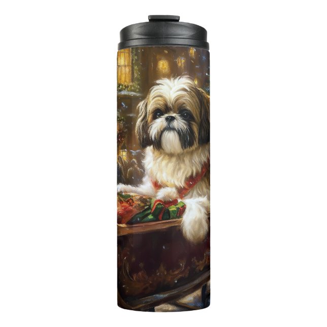 Bouteilles Isothermes Saison de Noël Shih Tzu (Devant)