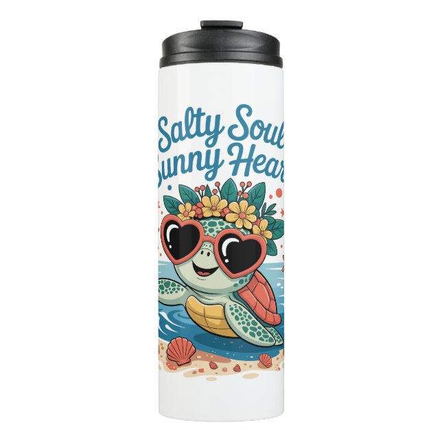 Bouteilles Isothermes Salty Soul Sunny Heart Turtle Été (Devant)