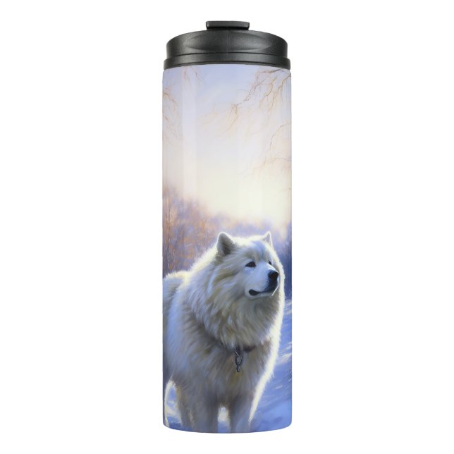 Bouteilles Isothermes Samoyed Qu'il neige Noël (Devant)