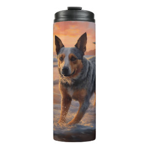 Bouteilles Isothermes Sandy Paws Australian Cattle Dog on Beach Sunset