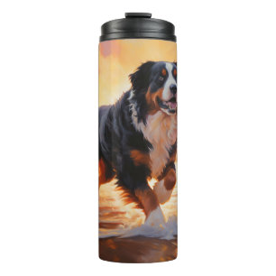 Bouteilles Isothermes Sandy Paws Bernese Mountain Dog on Beach Sunset