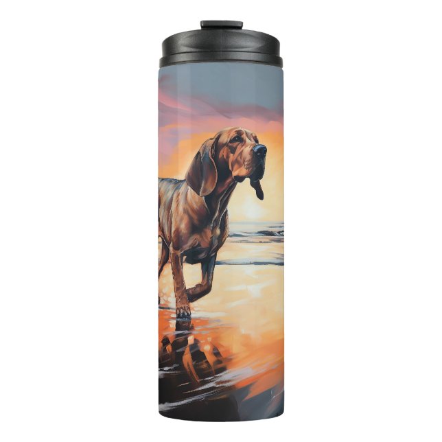 Bouteilles Isothermes Sandy Paws Bloodhound Dog on Beach Sunset (Devant)