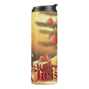 Bouteilles Isothermes Sapin de Noël avec Cadeaux Dorés