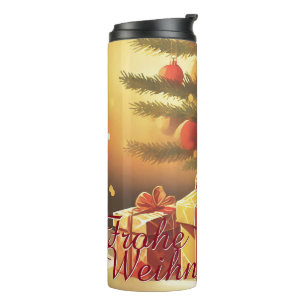 Bouteilles Isothermes Sapin de Noël avec des cadeaux dorés
