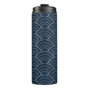 Bouteilles Isothermes Sashiko sans soudure motif de teinture indigo avec